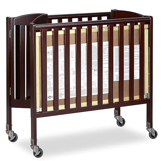 3-in-1 Folding Portable Crib, Espresso, Large - LeafyLoom