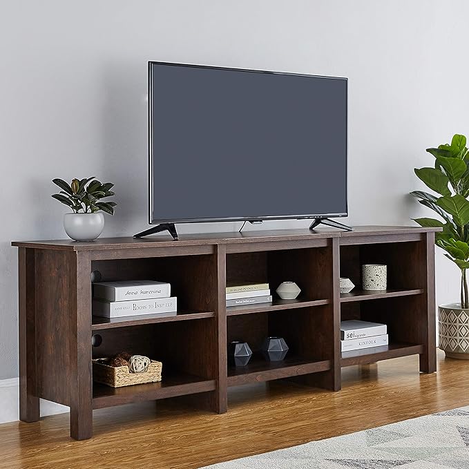 ROCKPOINT 70inch TV Stand Storage Media Console Entertainment Center,Espresso - LeafyLoom