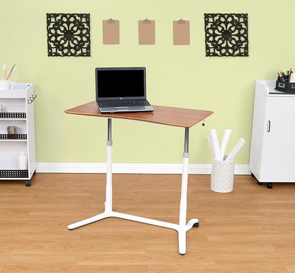 Calico Designs 51231 Sierra Height Adjustable Desk, White/Cherry, 37.5 Inch - LeafyLoom