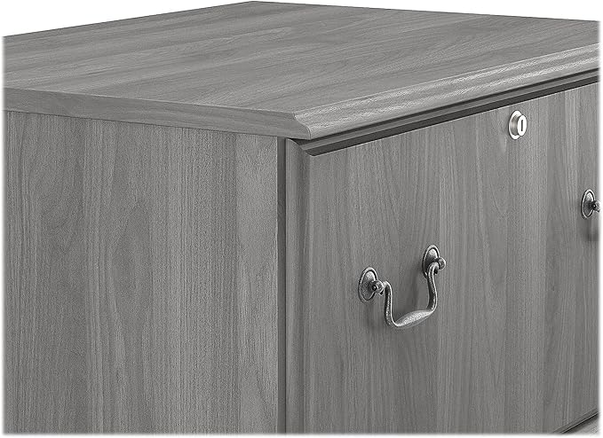 Saratoga 2-Drawer Lateral File Cabinet, Locking, Letter/Legal, Modern Gray, 26.85-Inch - LeafyLoom