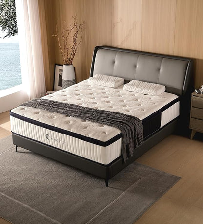 Full Size Mattresses,10 Inch Hybrid Full Mattress in a Box with Memory Foam & Individual Pocket Spring for Edge Support,Pressure Relief,Medium Firm White Full Mattress,CertiPUR-US. - LeafyLoom