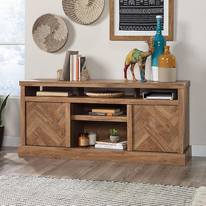 Sauder Cannery Bridge Credenza, for TVs' up to 65", Sindoori Mango finish - LeafyLoom