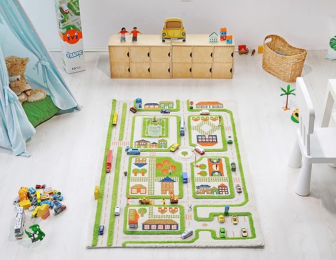 IVI 3D Play Rugs, Traffic Green, 39 x 59 inches - LeafyLoom