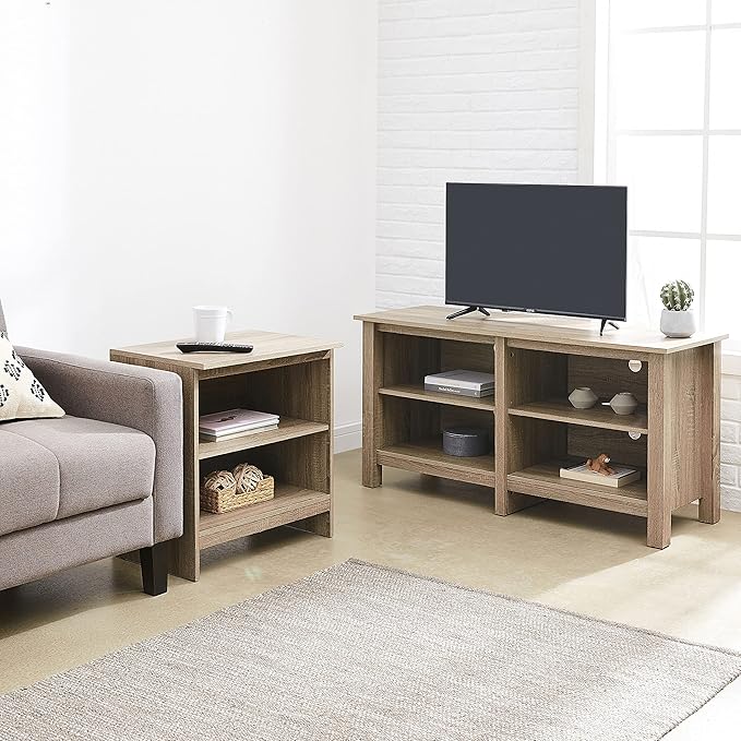 ROCKPOINT 70inch TV Stand Storage Media Console Entertainment Center,Driftwood - LeafyLoom