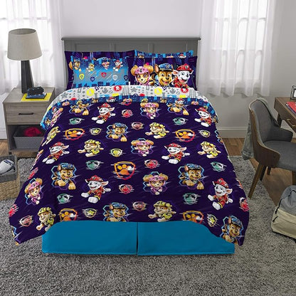 Franco Kids Bedding Super Soft Comforter and Sheet Set with Sham, 7 Piece Full Size, Paw Patrol Movie - LeafyLoom