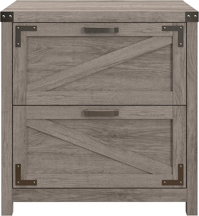 kathy ireland Home by Bush 2-Drawer Lateral File Cabinet, Letter/Legal, Restored Gray, 29-Inch (CGF129RTG-03) - LeafyLoom