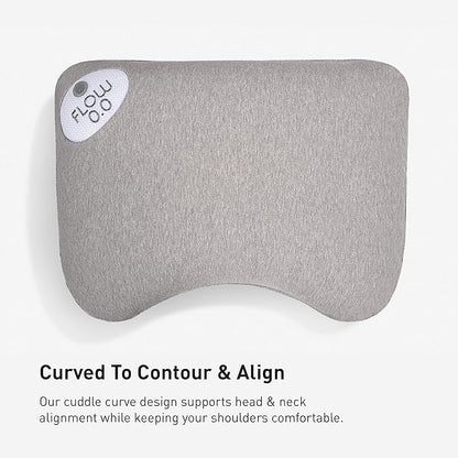 Bedgear Flow Cuddle Curve Pillow - Size 0.0 - Breathable Side Sleeper Pillow - Soft Bed Pillow - Hypoallergenic and Removable Cover - 20" W x 26" L x 4.75" H - LeafyLoom