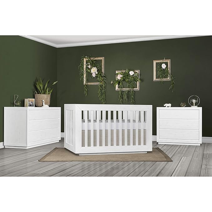 Dream On Me Evolur Maddox Modern Crib, Weathered White - LeafyLoom