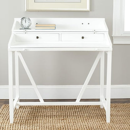 Safavieh American Homes Collection Wyatt White Writing Desk - LeafyLoom