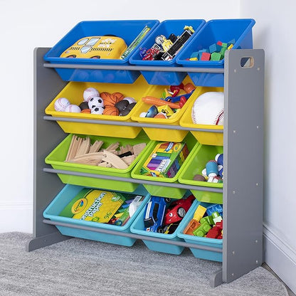 Humble Crew Toy Storage Organizer, Grey/Blue/Green/Yellow 34x11x31 inches,12x9x6 inches,16xx12x6 inches - LeafyLoom