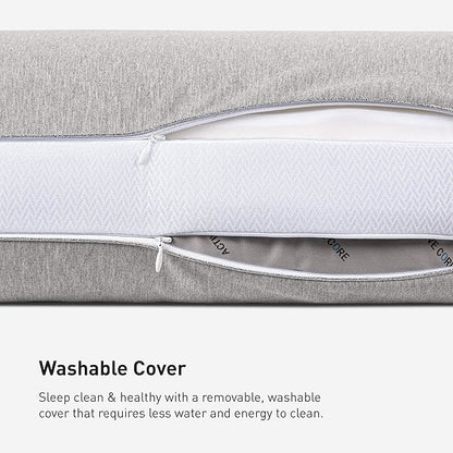 Bedgear Flow Cuddle Curve Pillow - Size 1.0 - Breathable Side Sleeper Pillow - Soft Bed Pillow - Hypoallergenic and Removable Cover - 20" W x 26" L x 5.25" H - LeafyLoom