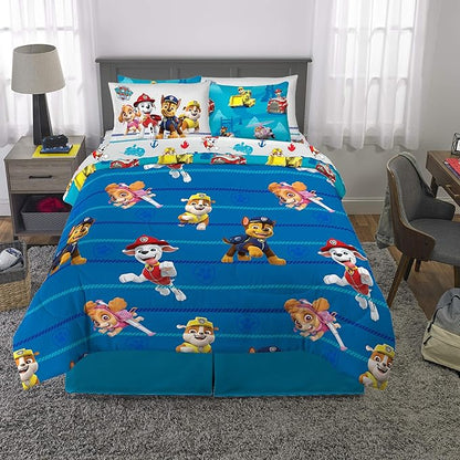 Franco Kids Bedding Super Soft Comforter and Sheet Set with Sham, 7 Piece Full Size, Paw Patrol - LeafyLoom