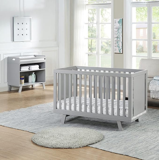 Suite Bebe Livia Convertible Crib in Gray & Gray - LeafyLoom