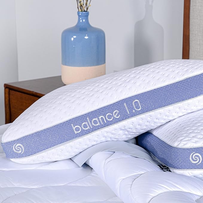 Bedgear Balance Performance Pillow - Size 1.0 - Moisture Wicking Bed Pillow - All Sleep Positions - Medium Firmness Sleeping Pillow - Hypoallergenic, Washable Removable Cover - 20" W x 26" L x 5.25" H - LeafyLoom