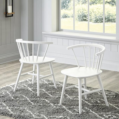 Signature Design by Ashley Grannen Modern 18" Spindle Back Dining Chair, 2 Count, White - LeafyLoom