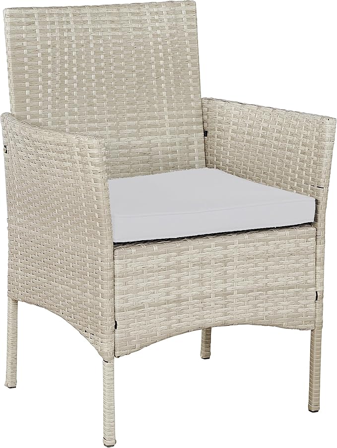 BTEXPERT Outdoor Wicker Conversation 3 Piece Bistro Set Garden Patio Yard Porch Furniture Space Saving Pe Rattan 2 Chairs Cushions Side Storage Glass Table Gray/Cream 3pc, OneSize - LeafyLoom