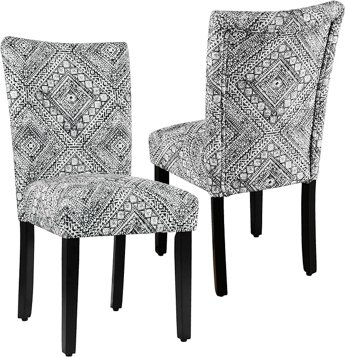 HomePop Parsons Classic Dining Room Tables and Chairs, 2 Packs, Velvet Tribal Pattern - LeafyLoom