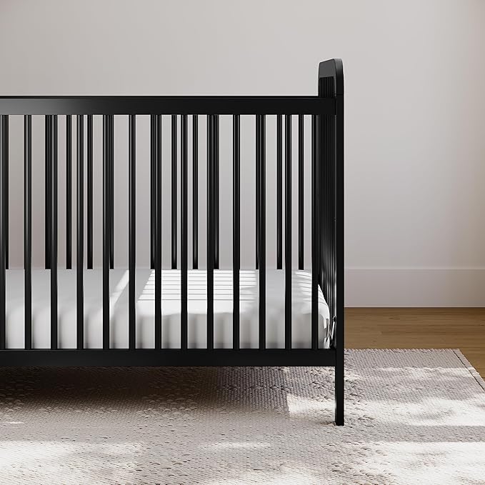 Storkcraft Pasadena 3-in-1 Convertible Crib (Black) – GREENGUARD Gold Certified, Converts to Daybed and Toddler Bed, Fits Standard Full-Size Crib Mattress, Adjustable Mattress Height - LeafyLoom