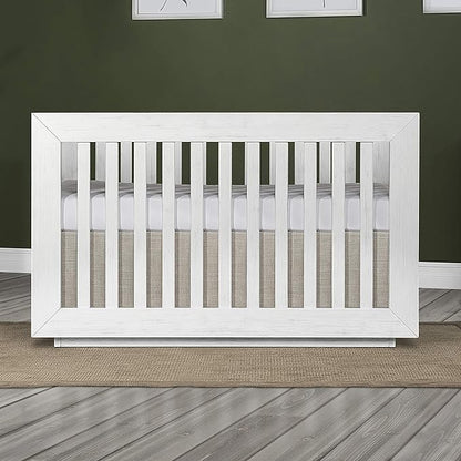 Dream On Me Evolur Maddox Modern Crib, Weathered White - LeafyLoom