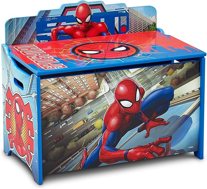 Delta Children Deluxe Toy Box, Spider-Man - LeafyLoom