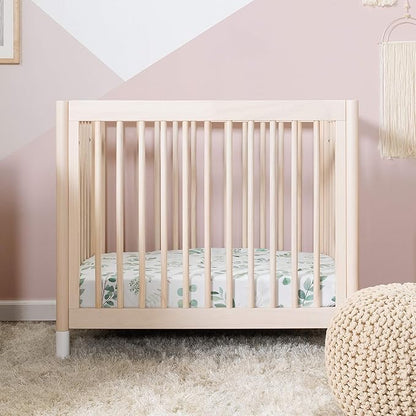 Babyletto Gelato 4-in-1 Convertible Mini Crib in Washed Natural and White, Greenguard Gold Certified - LeafyLoom