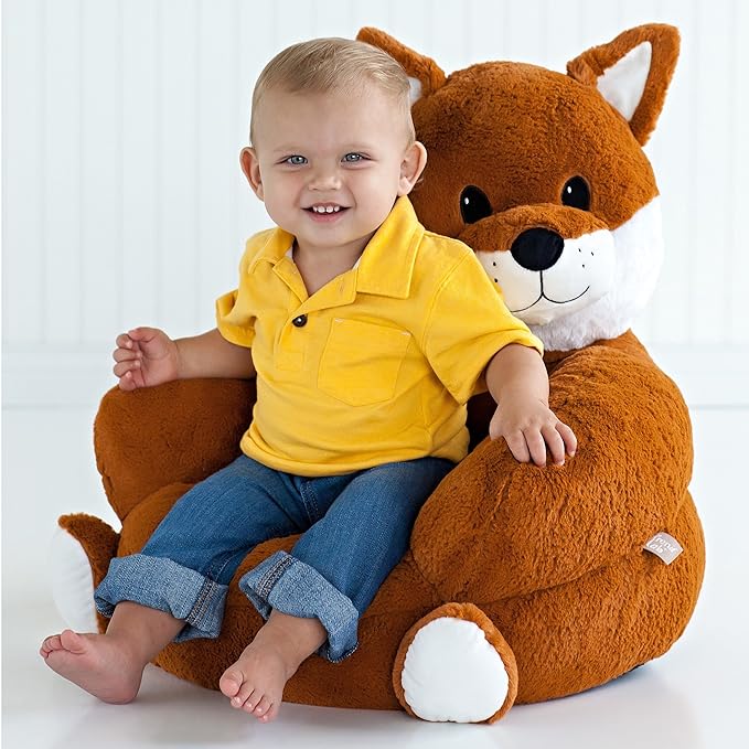 Trend Lab Fox Toddler Chair Plush Character Kids Chair Comfy Furniture Pillow Chair for Boys and Girls, 21 x 19 x 19 inches - LeafyLoom