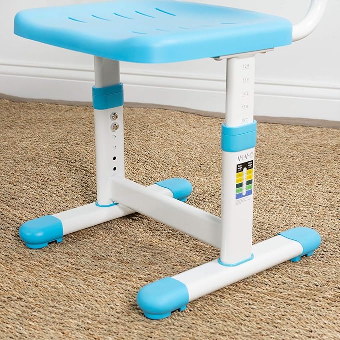 VIVO Height Adjustable Kids Desk Chair, Chair Only, Designed for Interactive Workstation, Universal Children's Ergonomic Seat, Blue, DESK-V201B-CH - LeafyLoom