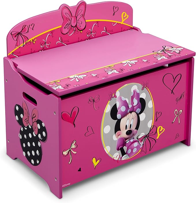 Delta Children Deluxe Toy Box, Disney Minnie Mouse - LeafyLoom