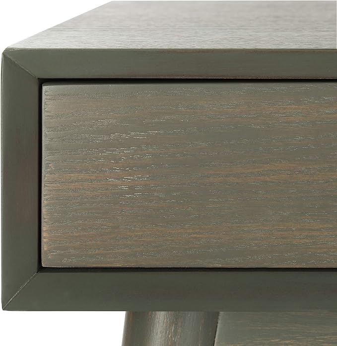 Safavieh Home Office Isadora Mid-Century Modern Ash Grey 1-drawer Desk - LeafyLoom