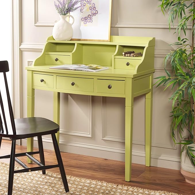 Safavieh American Homes Collection Landon Medium Oak Writing Desk - LeafyLoom