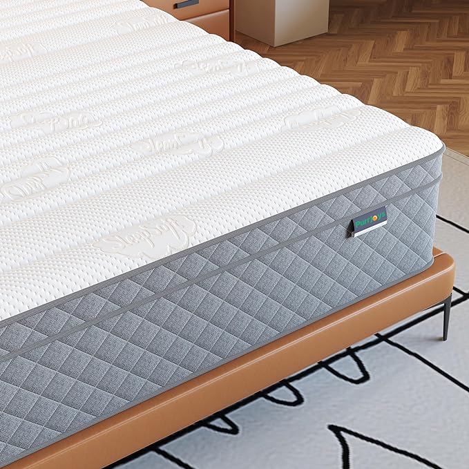 Firm Full Mattress, PurrJoys12 Inch Cooling-Gel Memory Foam and Pocket Spring Hybrid Mattress, Full Size Mattress in a Box, CertiPUR-US Certified, Firm, Full Bed Mattress - LeafyLoom