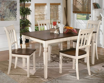 Signature Design by Ashley Whitesburg Cottage Rake Back Dining Chair, Set of 2, Brown & Off-White - LeafyLoom