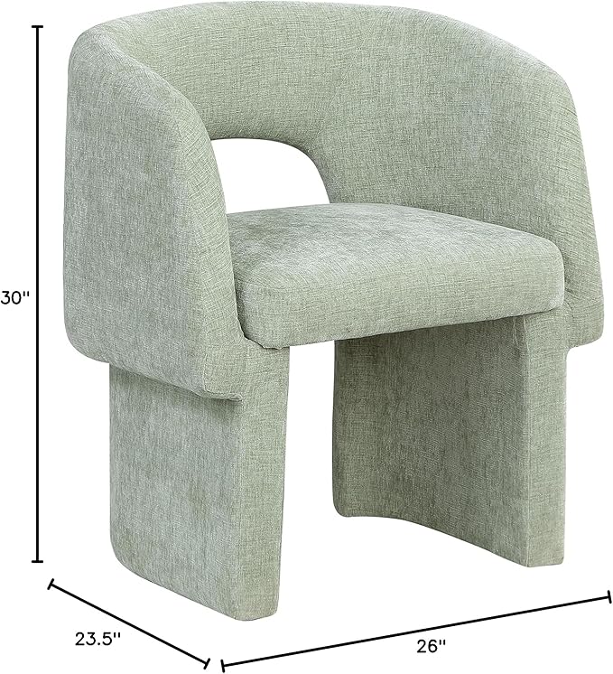 Meridian Furniture Emmet Collection Modern | Contemporary Dining Accent Chair with Rich Fabric, Steel Inner Frame, 26" W x 23.5" D x 30" H, Mint - LeafyLoom