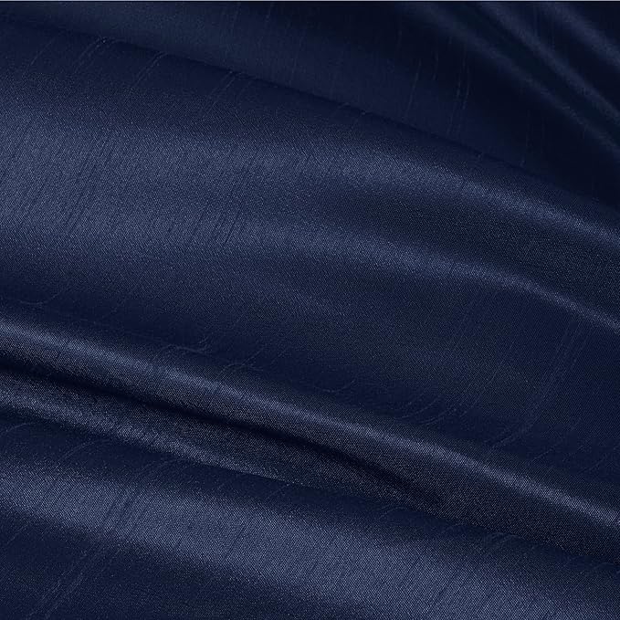 Madison Park Amherst Faux Silk Comforter Set-Casual Contemporary Design All Season Down Alternative Bedding, Matching Shams, Bedskirt, Decorative Pillows, King(104"x92"), Navy, 7 Piece (MP10-2208) - LeafyLoom