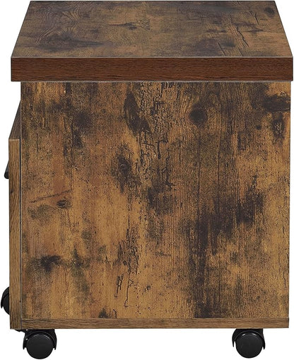 Acme Bob 1-Drawer Wooden File Cabinet in Weathered Oak - LeafyLoom