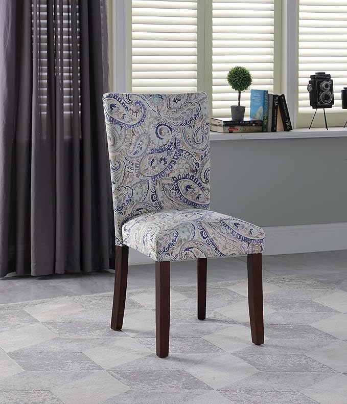 HomePop Parsons Classic Dining Room Tables and Chairs, Pack of 2, Blue Velvet - LeafyLoom