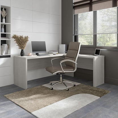 Bush Business Furniture Echo L Shaped Computer Desk, 72W, Gray Sand - LeafyLoom