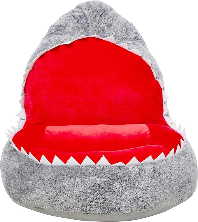 Trend Lab Shark Toddler Chair Plush Character Kids Chair Comfy Furniture Pillow Chair for Boys and Girls, 21 x 19 x 19 inches - LeafyLoom