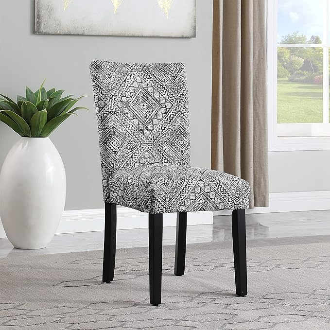 HomePop Parsons Classic Dining Room Tables and Chairs, 2 Packs, Velvet Tribal Pattern - LeafyLoom