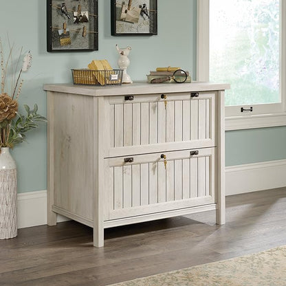 Sauder Costa Lateral File and Library Hutch Bundle, Chalked Chestnut - LeafyLoom