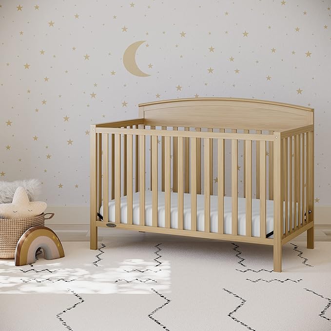 Graco Benton 5-in-1 Convertible Crib (Driftwood) – GREENGUARD Gold Certified, Converts from Baby Crib to Toddler Bed, Daybed and Full-Size Bed, Fits Standard Full-Size Crib Mattress - LeafyLoom