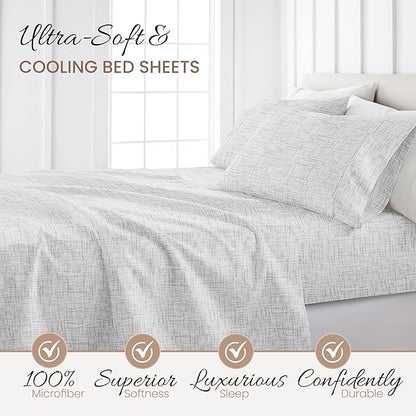 Linen Market 4 Piece California King Bedding Sheet Set (White) - Sleep Better Than Ever with These Ultra-Soft Cooling Bed Sheets for Your California King Size Bed - Deep Pocket Fits 16" Mattress - LeafyLoom