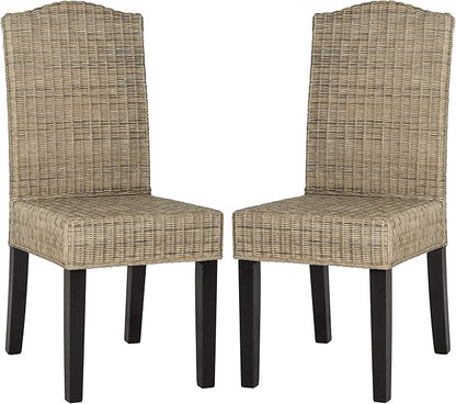 Safavieh Home Collection Odette Grey Wicker Dining Chair - LeafyLoom