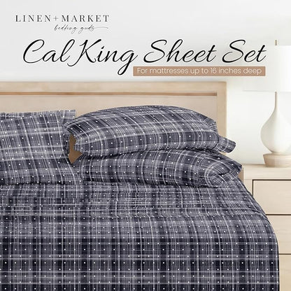 Linen Market 4 Piece Full Bedding Sheet Set (Navy Polka) - Sleep Better Than Ever with These Ultra-Soft & Cooling Bed Sheets for Your Full Size Bed - Deep Pocket Fits 16" Mattress - LeafyLoom