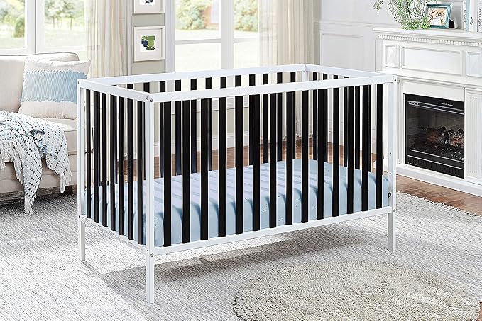 Baby Cache Deux Remi Island 3-in-1 Convertible Crib (Do Re Me) White & Black - LeafyLoom