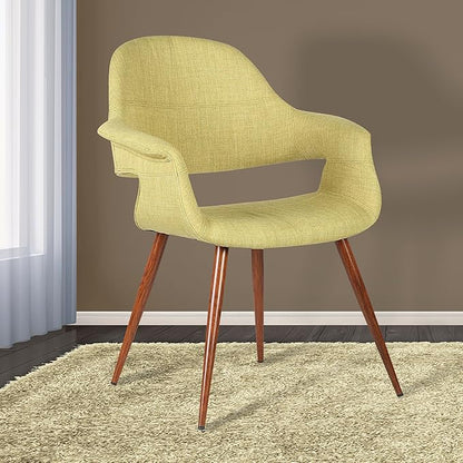 Armen Living Phoebe Mid-Century Modern Fabric Upholstered Dining Chair, Green - LeafyLoom