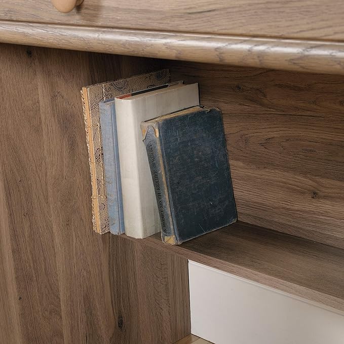 Sauder Harbor View Computer Desk, Salt Oak finish - LeafyLoom