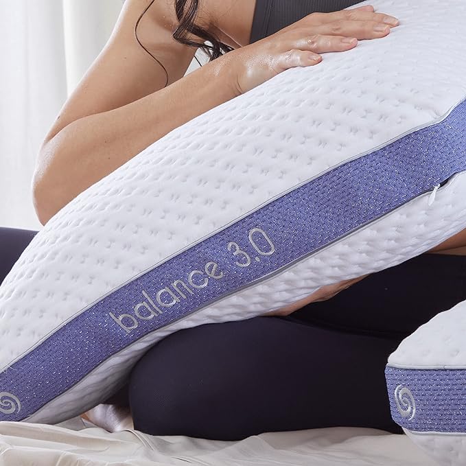 Bedgear Balance Performance Pillow - Size 3.0 - Moisture Wicking Bed Pillow - All Sleep Positions - Medium Firmness Sleeping Pillow - Hypoallergenic, Washable Removable Cover - 20" W x 26" L x 6.5" H - LeafyLoom