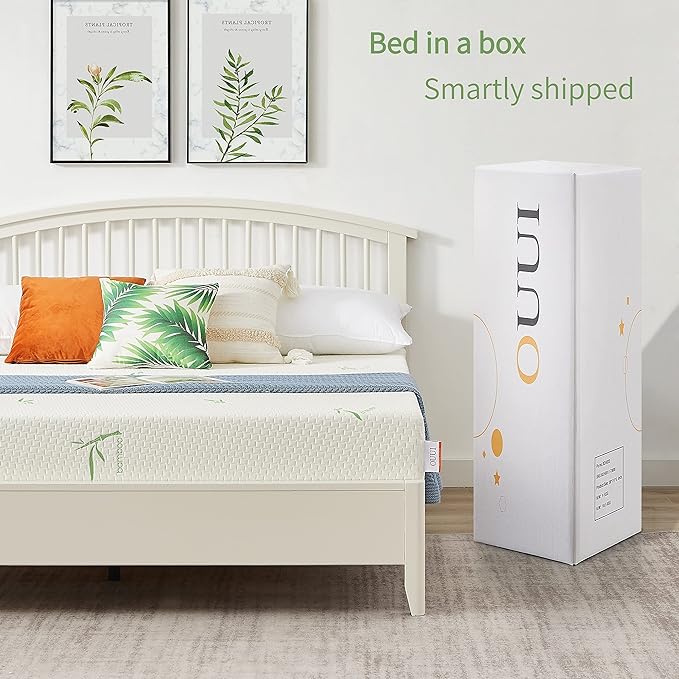 Full Size Mattress, 5 Inch Gel Memory Foam Mattress for Cool Sleep Pressure Relief Bamboo Breathable Cover Medium Firm Full Mattress in a Box, White, CertiPUR-US Certified - LeafyLoom