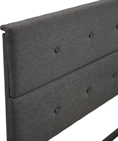 Upholstered Full Size Bed Gas Lift Up Storage Platform Bed Frame with Tufted Headboard Wooden Slat Support & Under Bed Storage, No Box Spring Needed - LeafyLoom